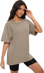 Siimcuzy 1/2/4 Pack Oversized T Shirts for Women Loose Fit Crew Neck Summer Casual Workout Baggy Tees Plus Size Tops