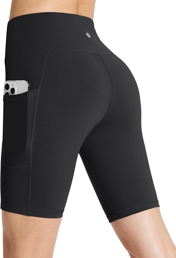 Women's 8"/ 5"/ 3" Biker Shorts High Waist Yoga Workout Gym Running Volleyball Spandex Shorts with Pockets
