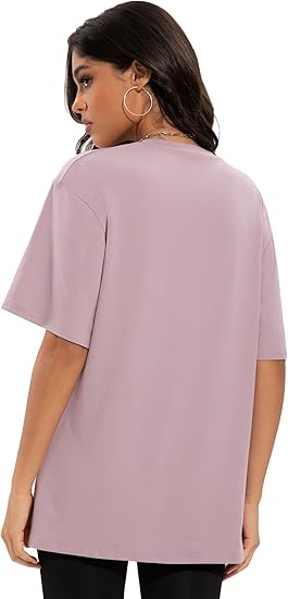 Siimcuzy 1/2/4 Pack Oversized T Shirts for Women Loose Fit Crew Neck Summer Casual Workout Baggy Tees Plus Size Tops