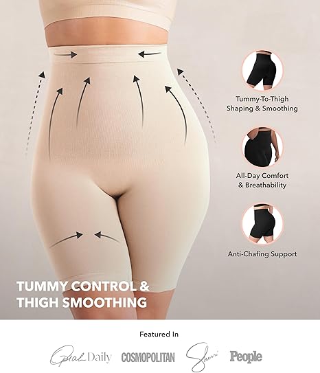 Shapewear for Women High Waisted Tummy Control Shorts Thigh Slimmer Seamless Body Shaper Underwear for Women