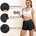 Women's Athletic Workout Short High Waisted Elastic Running Shorts with Pockets for Gym Casual