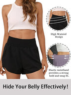 Women's Athletic Shorts High Waisted Running Short Pocket 2.5" Sporty Shorts Gym Workout Shorts