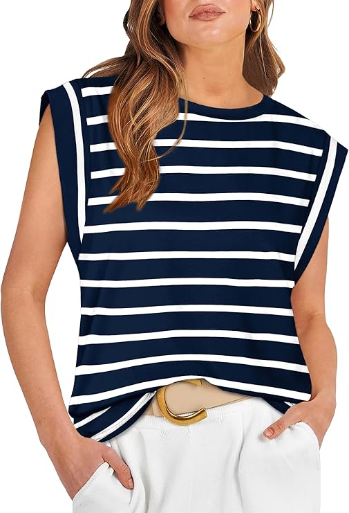 Cap Sleeve Tops for Women Summer Top Basic Tee Shirts Business Casual Tank Loose Fit 2026 Fashion