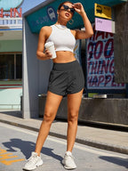 Women's Athletic Shorts High Waisted Running Short Pocket 2.5" Sporty Shorts Gym Workout Shorts