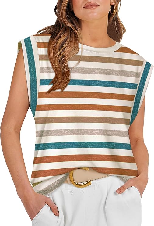 Cap Sleeve Tops for Women Summer Top Basic Tee Shirts Business Casual Tank Loose Fit 2026 Fashion