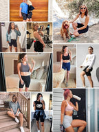 Women's 8"/ 5"/ 3" Biker Shorts High Waist Yoga Workout Gym Running Volleyball Spandex Shorts with Pockets