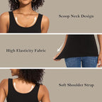 5 Pack Basic Tank Tops for Women Undershirt Ribbed Sleeveless Scoop Neck Casual Layering Basic Tanks Top