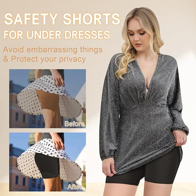 3 Pack Slip Shorts for Women Under Dress,Comfortable Smooth Yoga Shorts,Workout Biker Shorts