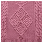 Twist knit loose mid length long sleeve sweater design for women