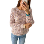 Loose fit round neck knit sweater for women in casual look