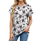 Women printed casual loose fit t shirt in urban style