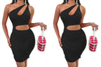 Women’s tank dress solid color front detail