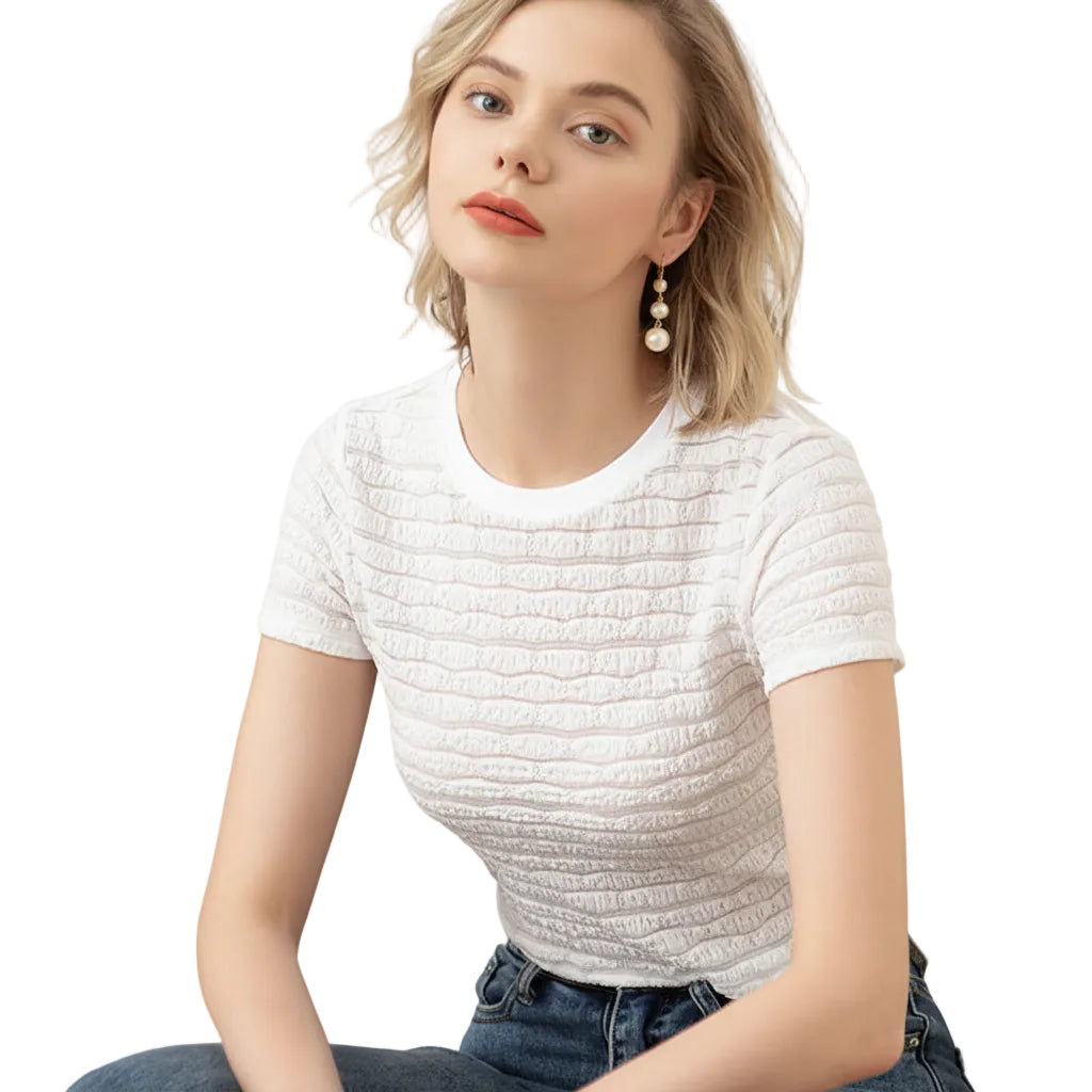 Women’s slim fit lace t shirt body fit look