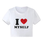 Slim fit short sleeve letter print t shirt for women in casual style